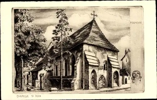 Künstler Ak Mulhouse Mülhausen Elsass Haut Rhin, Kapelle St. Jean