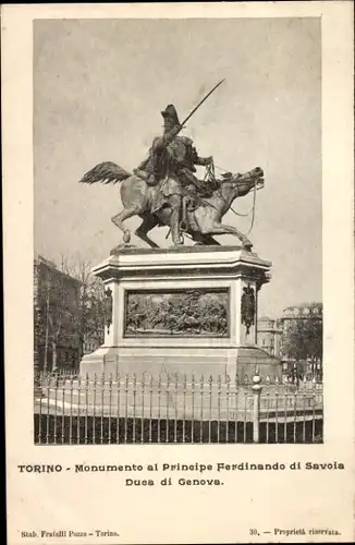 Ak Torino Turin Piemonte, Monumento al Principe Ferdinando di Savoia Duea di Genova