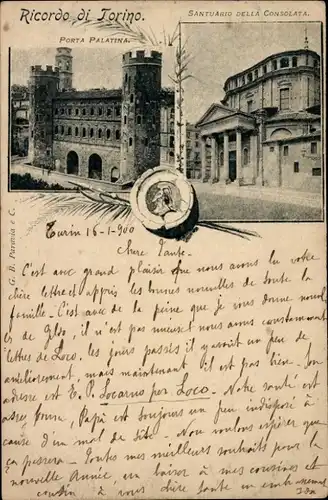 Ak Torino Turin Piemonte, Porta Palatina, Santuario della Consolata