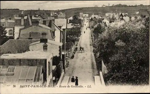 Ak Saint Pair sur Mer Manche, Route de Granville