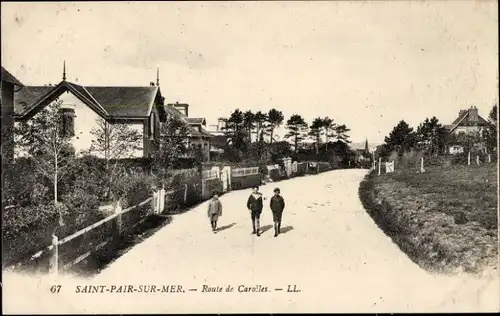 Ak Saint Pair sur Mer Manche, Route de Carolles