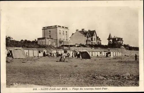 Ak Saint Pair sur Mer Manche, Strandpartie