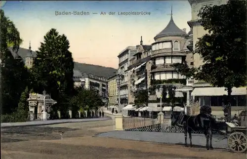 Ak Baden Baden am Schwarzwald, An der Leopoldsbrücke