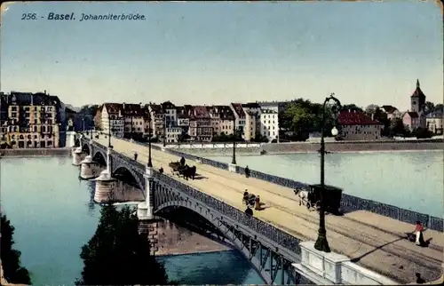 Ak Basel Bâle Stadt Schweiz, Johanniterbrücke