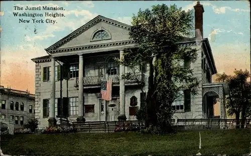 Ak New York City USA, The Jumel Mansion, Washington Heights, Flagge