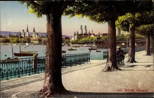 Ak Zürich Stadt Schweiz, Utoquai