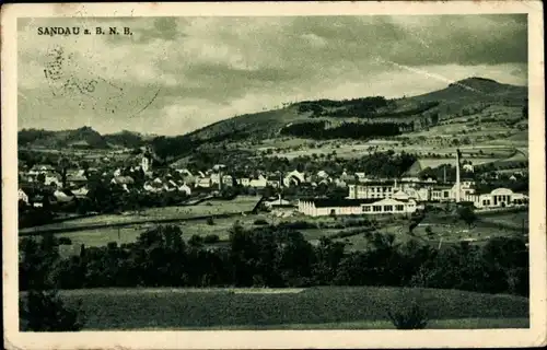 Ak Žandov Sandau in Böhmen Region Reichenberg, Totale