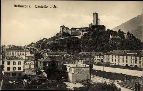 Ak Bellinzona Kt. Tessin, Castello d'Uri,Poste Federali