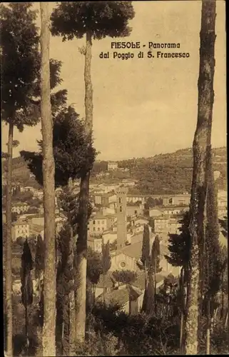 Ak Fiesole Toscana, Panorama dal Poggio di S. Francesco