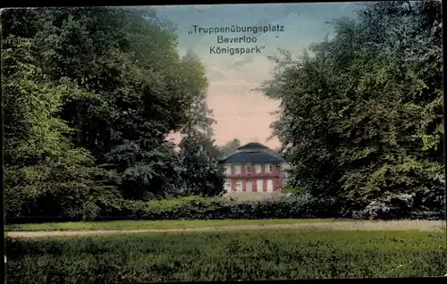 Ak Beverloo Beverlo Beringen Flandern Limburg, Truppenübungsplatz, Soldatenheim, Königspark