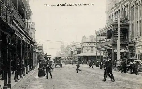 Ak Adelaide Australien, Straßenszene