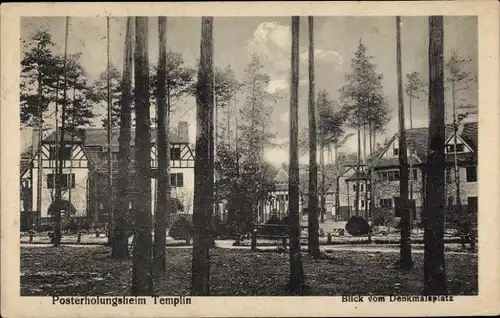 Ak Templin in der Uckermark, Posterholungsheim, Blick vom Denkmalsplatz
