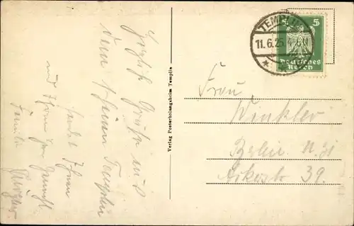 Ak Templin in der Uckermark, Posterholungsheim, Blick vom Denkmalsplatz