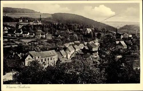 Ak Wippra Sangerhausen am Harz, Panorama vom Ort und der umliegenden Landschaft