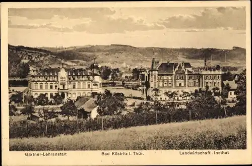Ak Bad Köstritz an der Weißen Elster Thüringen, Gärtner Lehranstalt, Landwirtschaftliches Institut