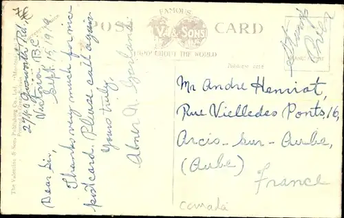 Ak Victoria British Columbia Kanada, Postamt