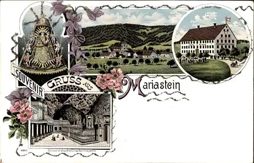 Litho Metzerlen Mariastein Kanton Solothurn, Panorama, Hotel Kreuz, Gnadenkapelle