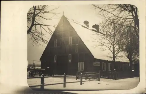 Foto Ak Hamburg Eimsbüttel Lokstedt, Spritzenweg, Kutscher u. Fuhrwesen Wilhelm Rethmann, Winter