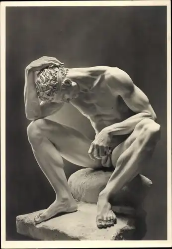 Ak Plastik von Arno Breker, Verwundeter, Männerakt
