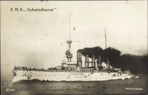 Ak Deutsches Kriegsschiff, SMS Scharnhorst, Großer Kreuzer