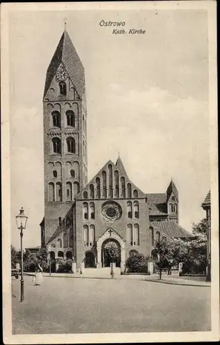 Ak Ostrów Wielkopolski Ostrowo Posen, Kath. Kirche