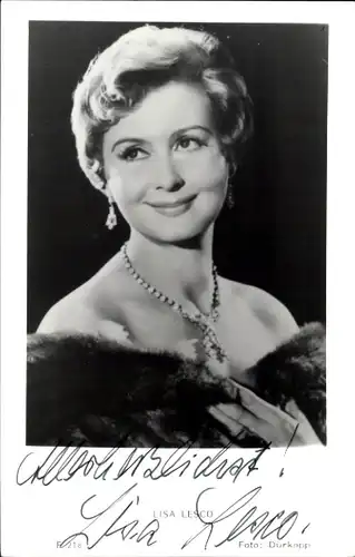 Ak Schauspielerin Lisa Lesco, Portrait, Autogramm
