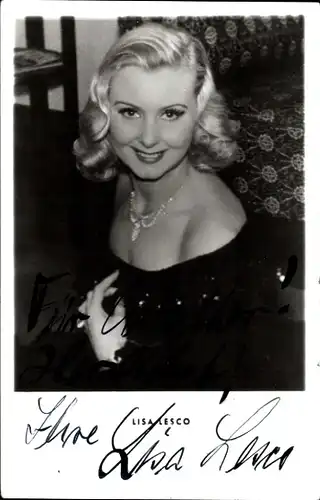 Ak Schauspielerin Lisa Lesco, Portrait, Autogramm
