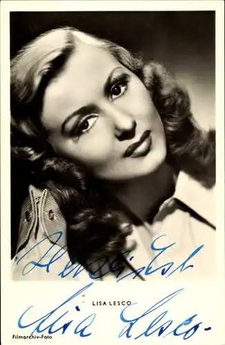 Ak Schauspielerin Lisa Lesco, Portrait, Autogramm