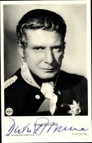 Ak Schauspieler Dieter Borsche, Portrait, Autogramm, Königin Luise