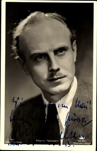 Ak Schauspieler Hans Nielsen, Portrait, Autogramm