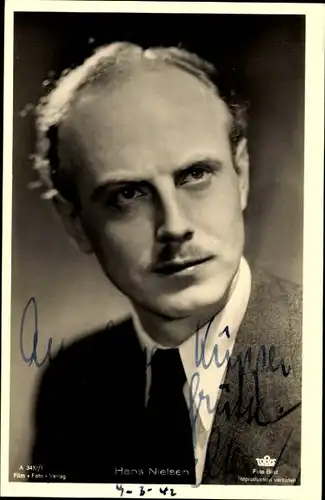 Ak Schauspieler Hans Nielsen, Portrait, Autogramm