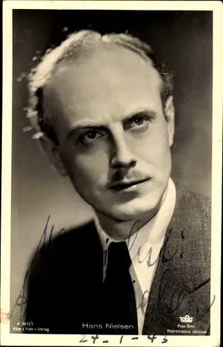 Ak Schauspieler Hans Nielsen, Portrait, Autogramm