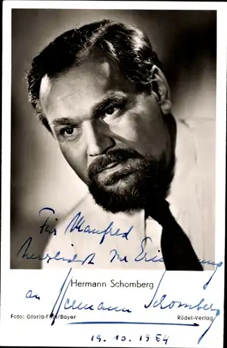 Ak Schauspieler Hermann Schomberg, Portrait, Autogramm