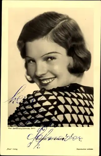 Ak Schauspielerin Magda Schneider, Portrait, Autogramm