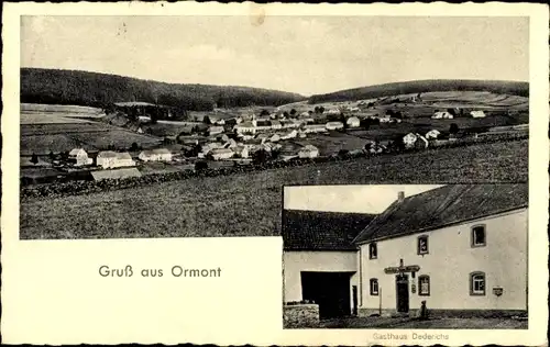 Ak Ormont in der Eifel, Gesamtansicht, Gasthaus Dederichs