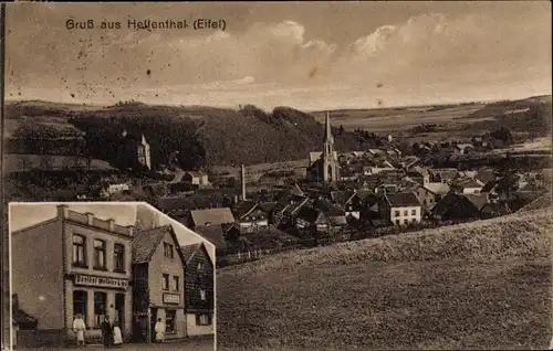 Ak Hellenthal in der Eifel, Gesamtansicht, Gasthaus