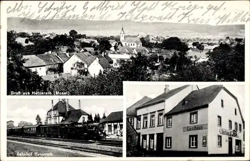 Ak Hetzerath Erkelenz im Rheinland, Bahnhof, Eisenbahn, Gasthaus