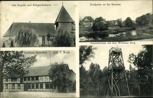 Ak Wieren Wrestedt in der Lüneburger Heide, Alte Kapelle, Kriegerdenkmal, Gasthaus Besenthal