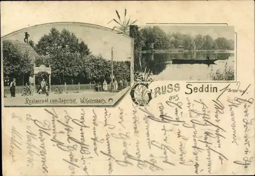 Ak Seddin Seddiner See Brandenburg, Restaurant zum Jägerhof