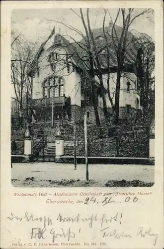 Ak Eberswalde im Kreis Barnim, Weidmann's Heil, Akademische Gesellschaft vom Deutschen Haus
