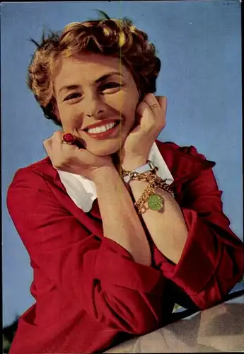 Sammelbild Schauspielerin Ingrid Bergmann, Portrait, Die Herberge zur 6. Glückseligkeit