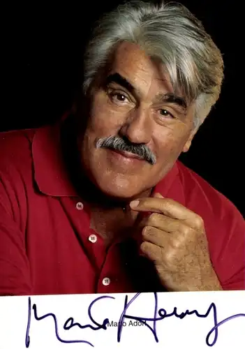 Ak Schauspieler Mario Adorf, Portrait, Autogramm