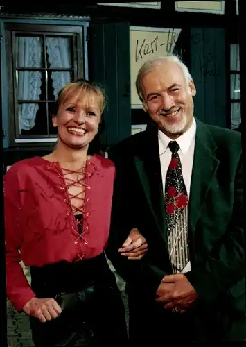 Ak Schauspielerin Michaele Scherenberg, Schauspieler Karl-Heinz Stier, Portrait, Autogramm, HR