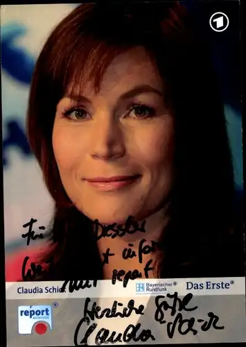 Ak Schauspielerin Claudia Schick, Portrait, Autogramm, Report