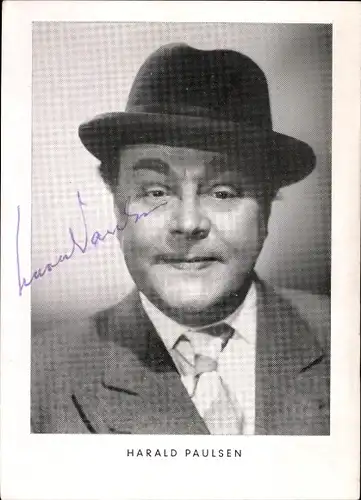 Ak Schauspieler Harald Paulsen, Portrait, Autogramm, Hut