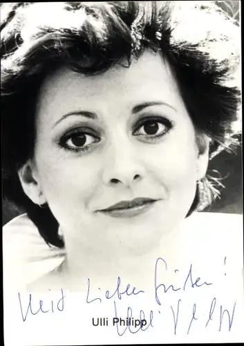 Ak Schauspielerin Ulli Philipp, Portrait, Autogramm