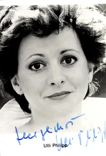 Ak Schauspielerin Ulli Philipp, Portrait, Autogramm