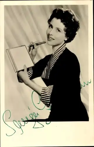 Ak Schauspielerin Sonja Ziemann, Portrait, Montblanc Füller, Autogramm