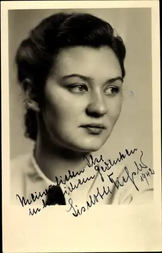 Ak Schauspielerin Liselotte Tiessler, Portrait, Autogramm