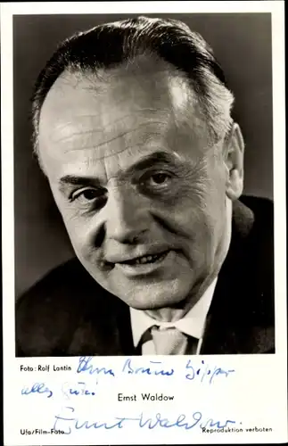 Ak Schauspieler Ernst Waldow, Portrait, Autogramm